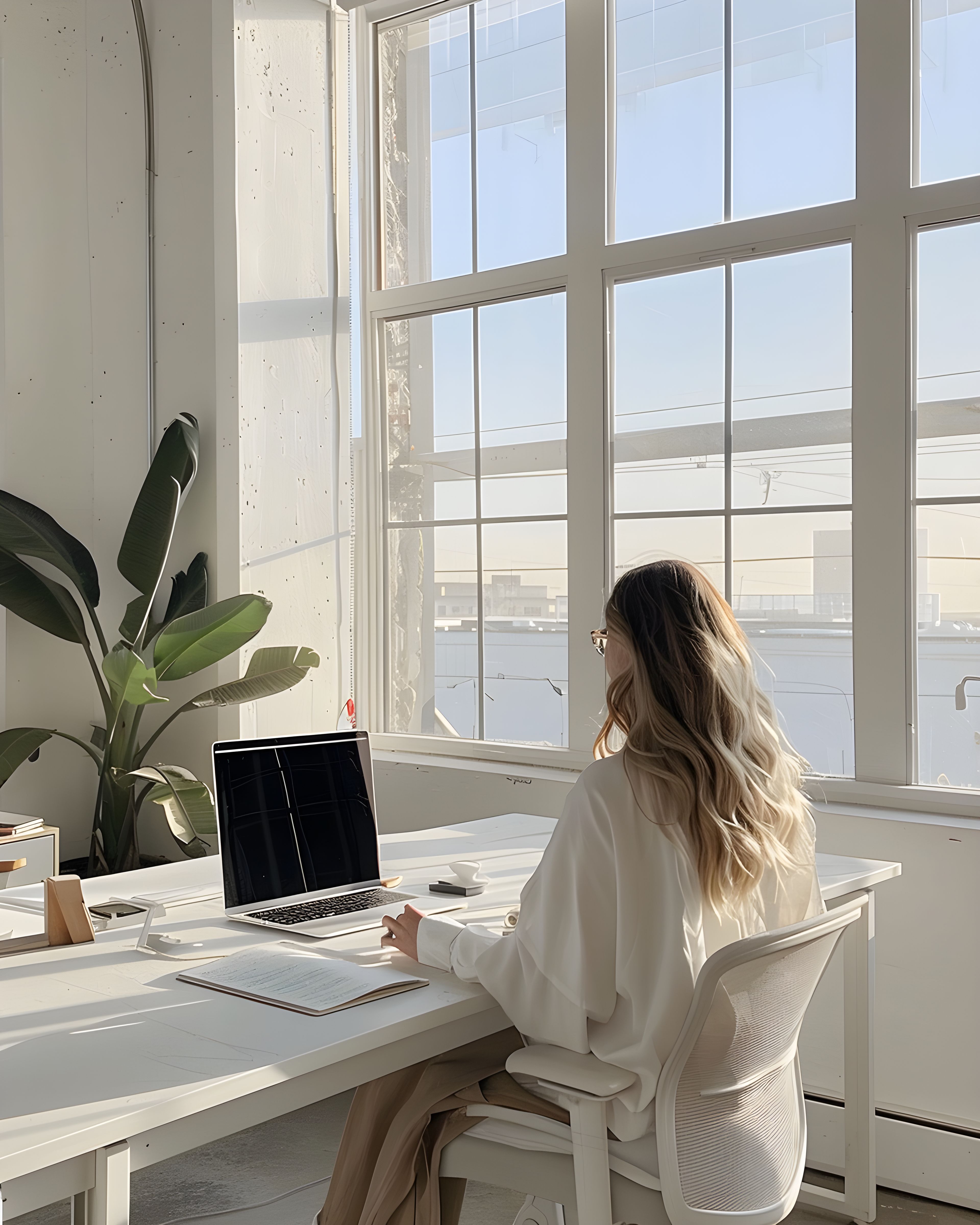 Matching branded business stationery — cohesive journal and warm tones