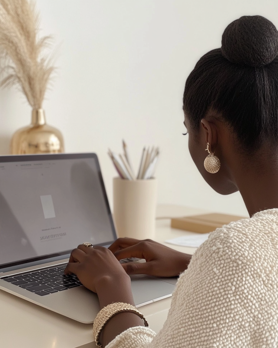 Woman working from laptop